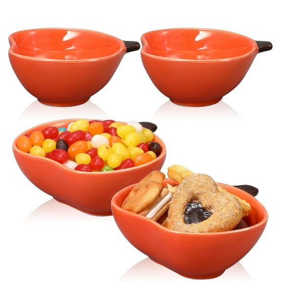 Clearance Baking trays & trays under $5,2 Pcs Oven Pumpkin Ceramic Bowl Small Creme Dishes Dipping Pumpkin Baking Dish Thanksgiving Pumpkin Shaped Bowl Plates For Kitchen Snack Serving Dip Cond
