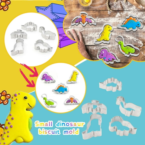 Clearance Baking trays & trays under $5 Cake Stainless Shaped Dinosaur Baking Sugarcraft Cookies Kitchen，Dining Bar