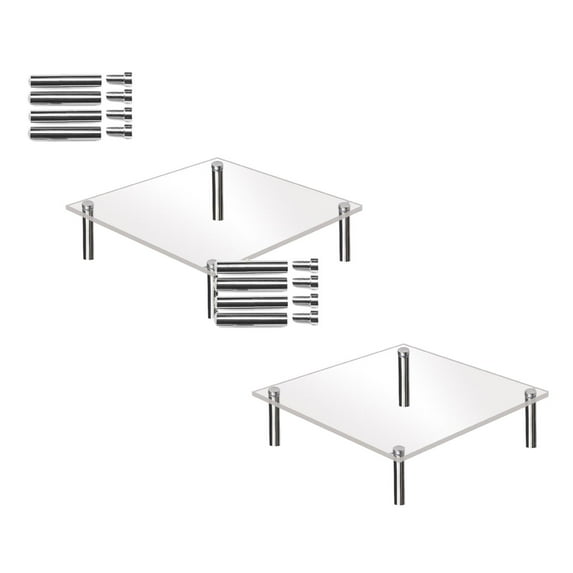 Clearance Baking trays & trays under $7 Clear Acrylic Cake Display Stand Square Metal Support Shelf