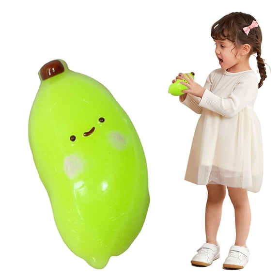Clearance Banana Squishy Squeeze Toys, Soft Elastic Stress Relief Pinch Toy for Kids & Adults, Anxiety Relief Fidget Toy, Party Favors, Green, Under $5
