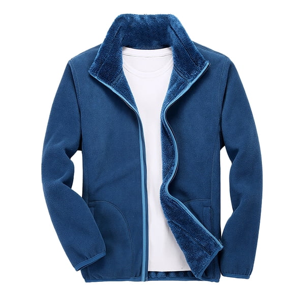 Baqcunre Women's Clothing, Autumn And Winter New Outdoor Fleece Coat Couple Fleece Jacket Double Wear Thick Warm Jacket Valentines Day Gifts, 1Pc Jacket Navy S