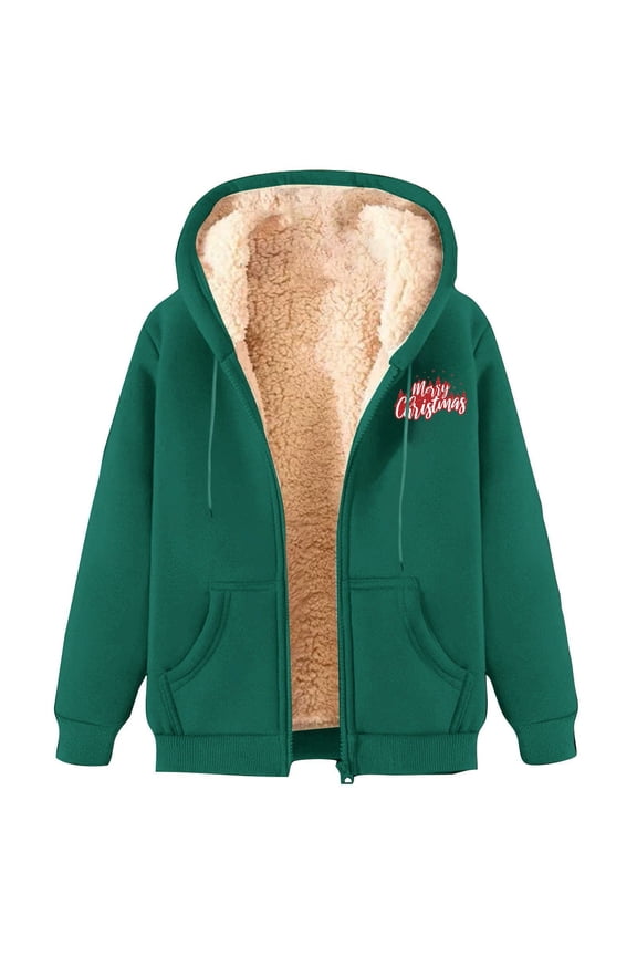 Women's Clothing, Women's Lamb Wool Coat Winter Thick Warm Solid Color Hooded Plus Size Coat Valentines Day Gifts, 1Pc Coat Green 4XL