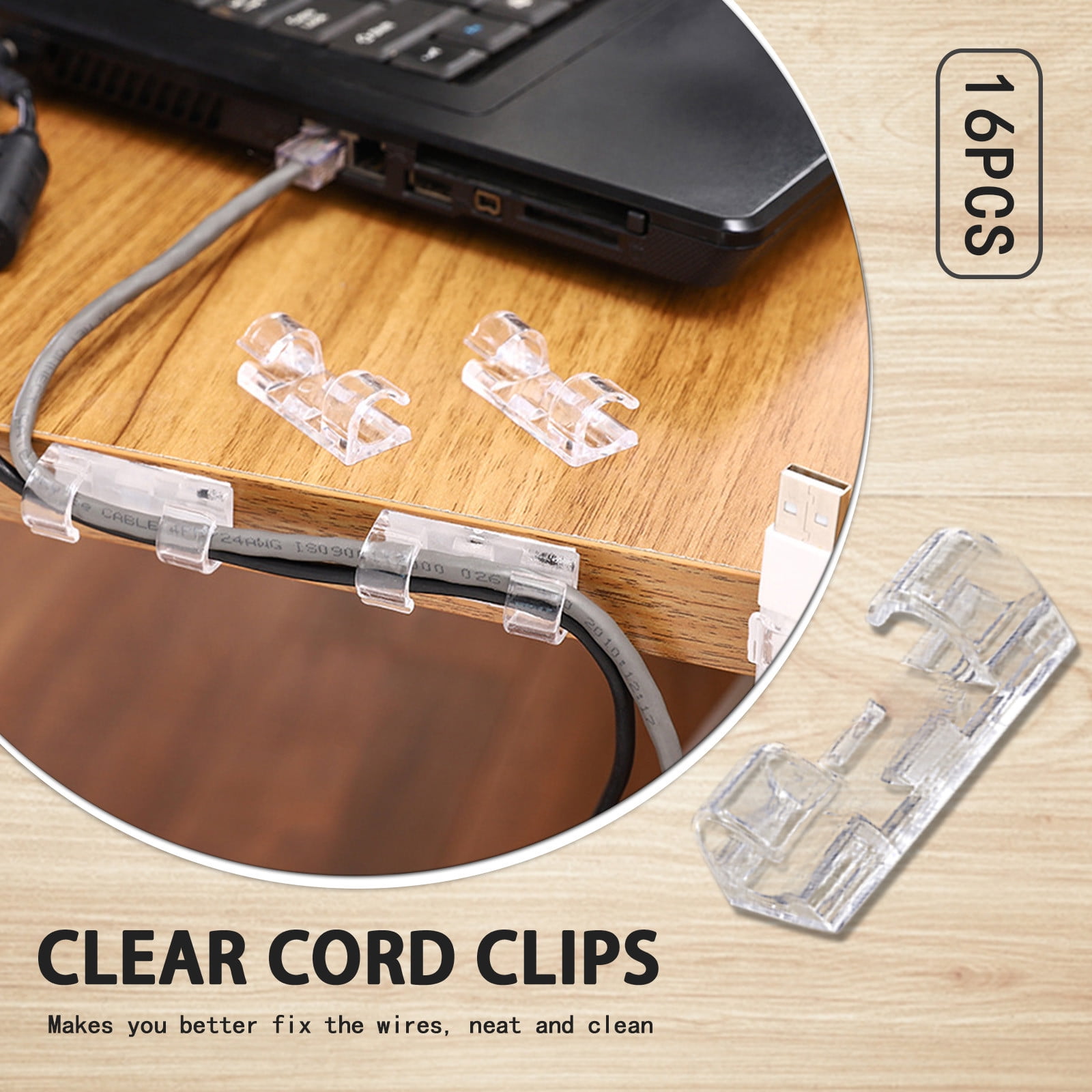 Clearance! Barhoo Set of 1Transparent Wire Organizer Clips, Decorating