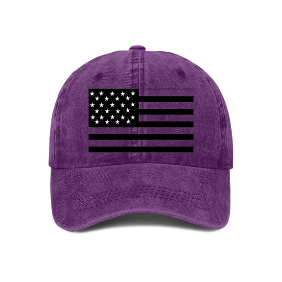 Clearance! Baseball Cap For Men Women Vintage Striped Bhutanese America Flag Snapback Hat Purple