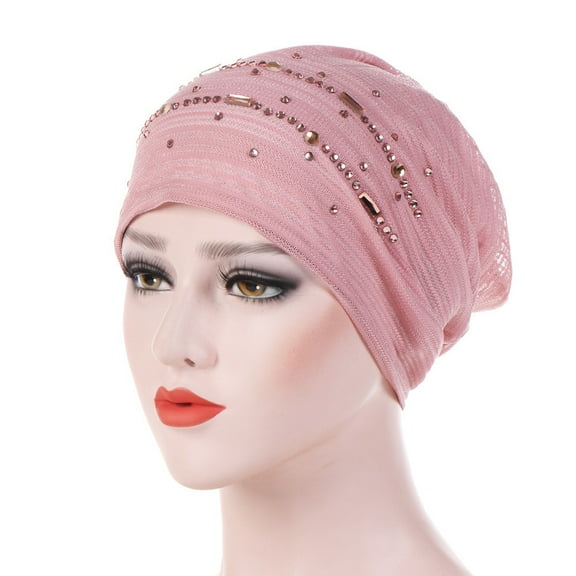 2025 Baseball Caps Women Rhinestone India Hat Ruffle Cancer Chemo Beanie Turban Wrap Cap