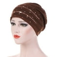 thumbnail image 1 of 2025 Baseball Caps Women Rhinestone India Hat Ruffle Cancer Chemo Beanie Turban Wrap Cap, 1 of 2