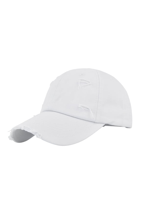Clothing 2025 Visors Mens and Womens Denim Retro Washed and Old Destroyed Peaked Cap Solid Color Baseball Cap White
