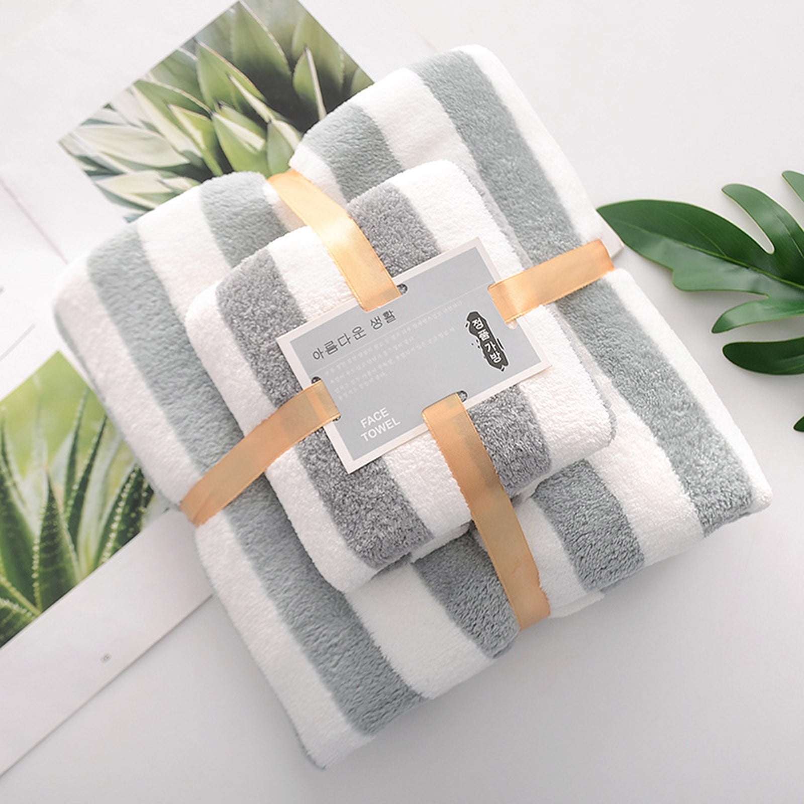 Clearance! Bath Towel Set for Bathroom 2 Piece-1 Bath Towels 1 Washcloths Microfiber Coral ...