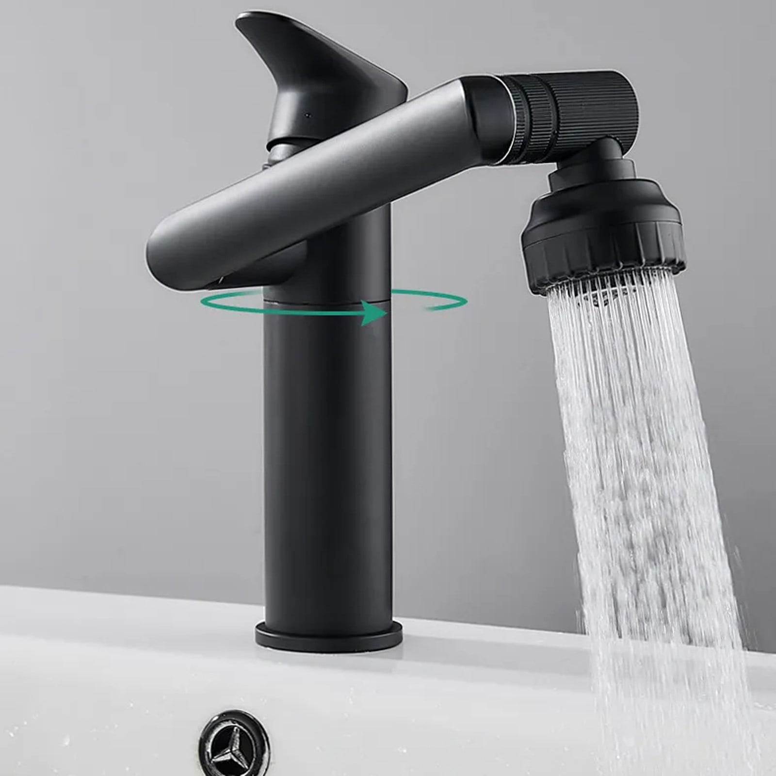 Faucet, 1 Hose Clearance! Bathroom Faucet Single Handle Single Hole Basin Mixer Tap Brass Faucet Hot and Cold Water with Rotate Faucet Bathroom Faucet Short Heavy Duty