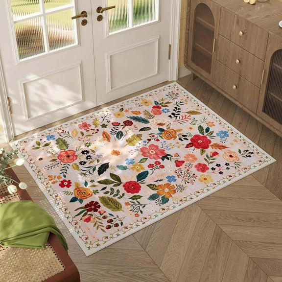 Clearance! Bathroom Rugs Flower Carpet Bath Rug Super Absorbent Quick Dry Backing Non Slip Washable Bathroom Floor Mats Shower Rug For In Front Of Bathtub Shower Room School Office Supplies