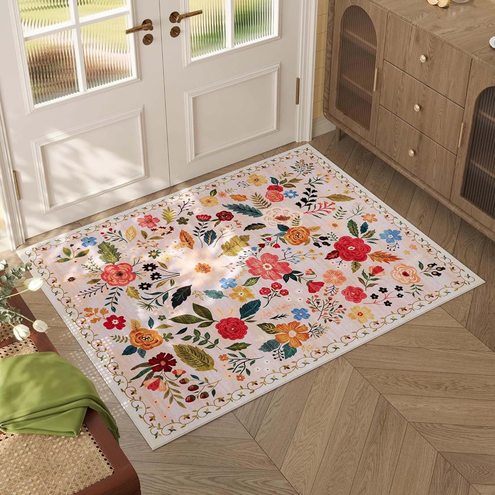 Bathroom Rugs Flower Carpet Bath Rug Super Absorbent Quick Dry Backing Non Slip Washable Bathroom Floor Mats Shower Rug For In Front Of Bathtub Shower Room School Office Supplies - Walmart.com
