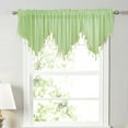 thumbnail image 1 of Beaded Sheer Triangle Valance Curtains for Living Room,Rod Pocket Farmhouse Window Valance, Bead Trim Tassel Voile Sheer Curtain Valance for Bedroom Bathroom Cafe 51x24 Inches (Green) 1PC, 1 of 2
