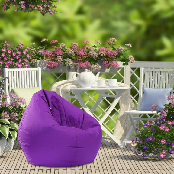 Clearance!Bean Bag for Adults and kids Sofa Chair Storage, Lazy Bean Bag Chair Cover, Waterproof zippered Bean Bag Canvas Chair Cover Lounger Sack 29.53inch, without Filling (Purple)
