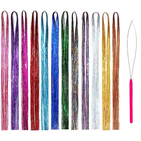 Clearance!Beastres Hair Tinsel with Tool Colors Strands Extensions Inch 12 35 Hair Kit Hair Hair Care