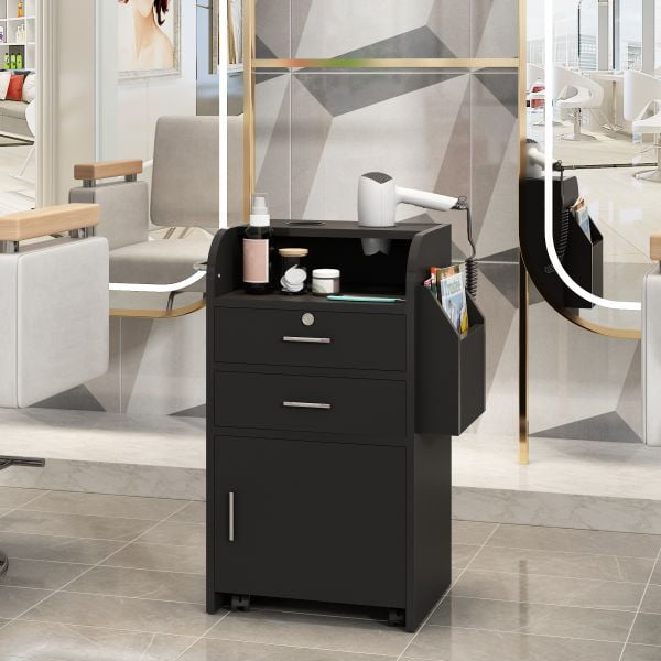 Clearance! Beauty Salon Storage Mobile Styling Station with 2