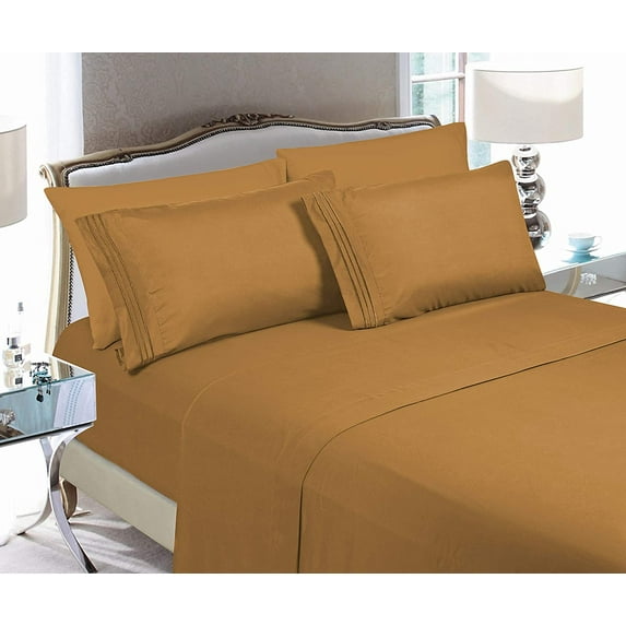 Clearance Bed Sheet Set Soft 1500 Series Sheet set Queen, Bronze
