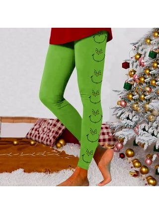 Women's Grinch Leggings High Waist Skinny Slim Christmas Tights Grinch Yoga  Trousers Sports Fitness Trousers Training Trousers Grinch Costume Stretch  Christmas Trousers : : Fashion