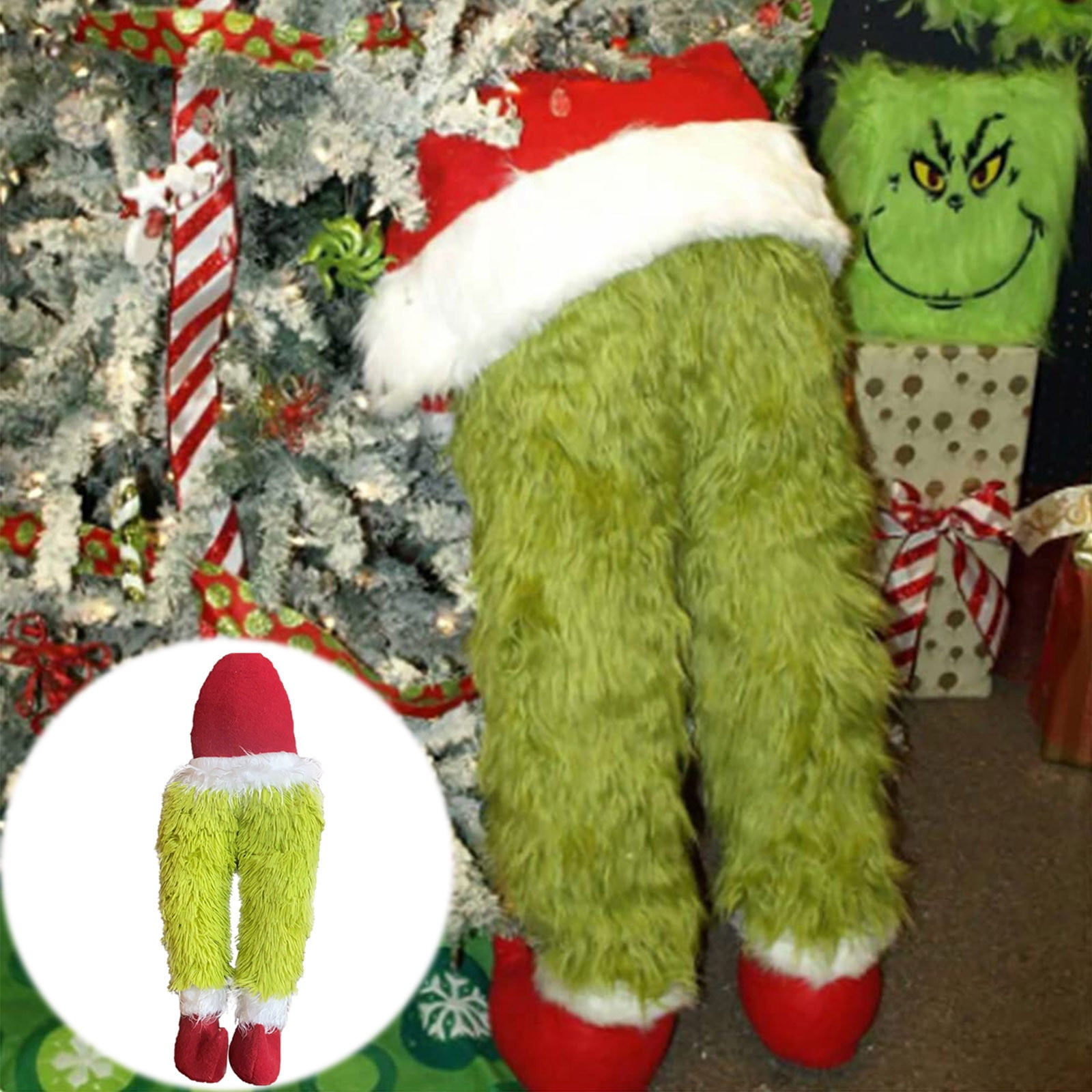 Clearance Before Christmas Gasue The Grinch Christmas Decorations for Tree, Greench PlushP Endant Christmas Tree Ornaments for Christmas Party (Leg) Christmas Gifts, Green