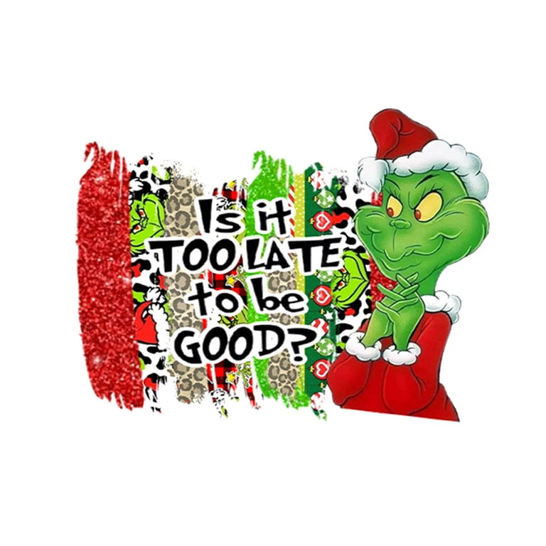 Clearance Before Christmas,Grinch Christmas Decorations,Christmas Iron On Transfer  Heat Transfer Design Sticker Iron On Vinyl Patches Iron On Transfer Paper  For Clothing Hat Pillow Backpack DIY 