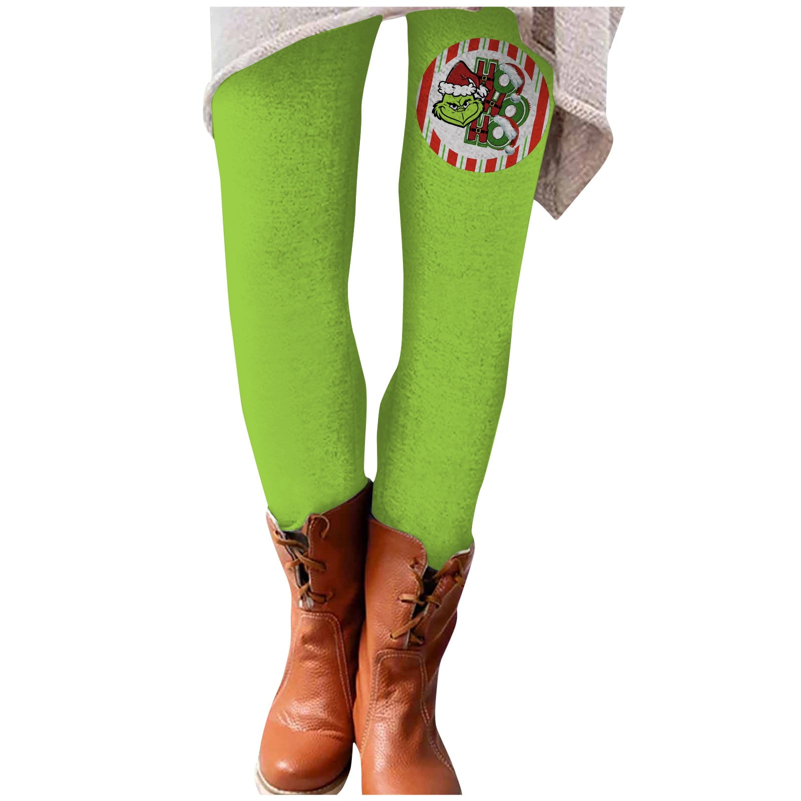 Clearance Before Christmas Women's Christmas Grinch Printed Leggings