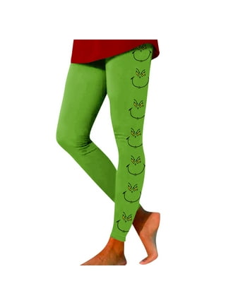 Fuwaxung Christmas Grinch Grinch 3D Digital Print Tight Feet Ladies Yoga  Leggings Cosplay 
