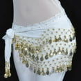 thumbnail image 1 of Clearance Belt Chiffon Belly Dance Hip Scarf Wrap Belt Tribal Sash Skirt Silver 128 Coins, 1 of 2