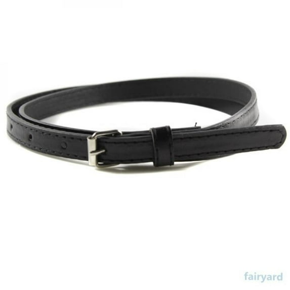 Clearance!Belt Thin Skinny Faux Leather Waistband Ladies Casual Strap Cinto Women Belts Black