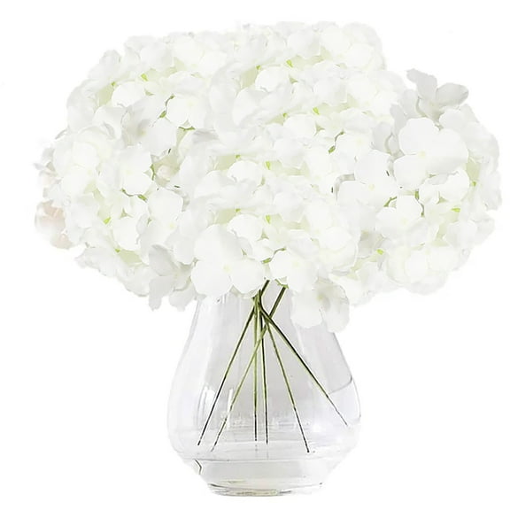 Clearance! Bifavgk Artificial Flowers White Hydrangea Silk Flowers Heads Pack Of Full Hydrangea Artificial Flowers With Stems For Wedding Home Party Shop Decor Artificial Flowers For Outdoors