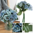 thumbnail image 1 of Office Desk Fake Flower Arrangements,Blue Artificial Faux Flowers Artificial Flowers For Wedding Home Hotel Yard Decoration, 1 of 9