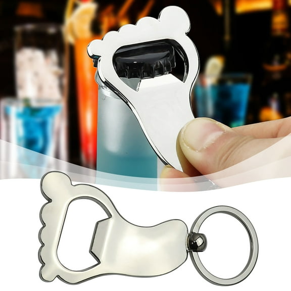 Clearance！ Bifavgk Novelty Foot Shaped Metal Beer Opener Keychain Beverage Openers Key Ring For Men Women Custom Logo Opener Keychain Wine Opener Bottle Opener Can Opener Silver