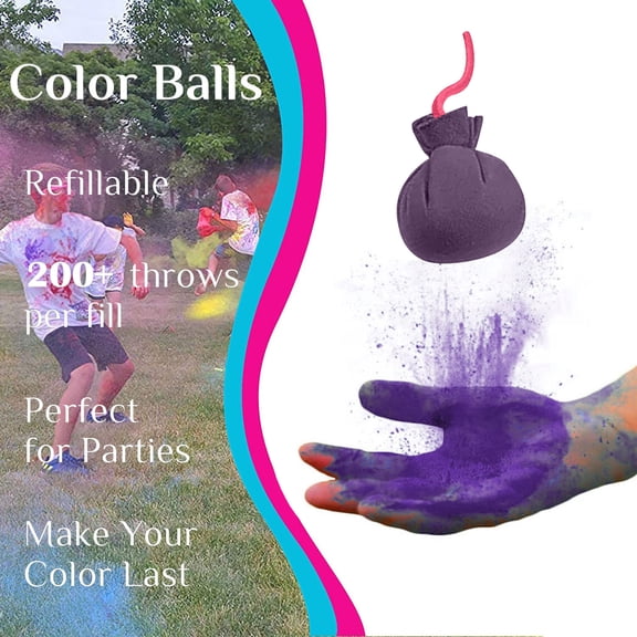 Bifavgk Party Color Powder Balls Refillable Holi Color Balls Combine Color Powder Fun Party Throwing Atmosphere Supplies Graduation Decorations Class Of 2024 Party Favors