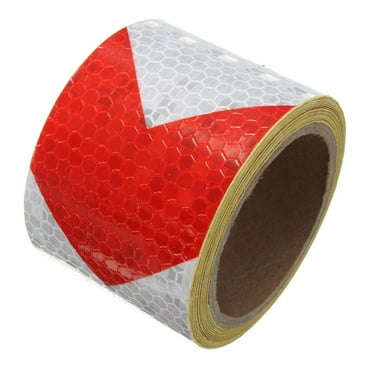 Clearance! Binkne 2"X16Ft Reflective Tape High Visibility Red & White Conspicuity Tape Caution Warning Tpae for Outdoor/Indoor 1Roll Adhesive Tape Red