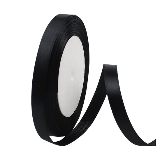 Clearance! Binkne 25Yd Satin Ribbon 10mm Fabric Gift Ribbon for Wedding Christmas Birthday Gift Satin Ribbon Black