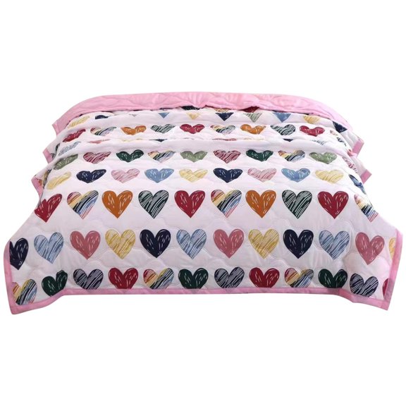 Clearance! Binkne Four-Piece Set, Summer Blanket Bed Blanket Skin Friendly Plain Print Washed Cotton Bed Blanket Cool Comforter Hot Sleeping Summer Comforter Ventilated Comforter