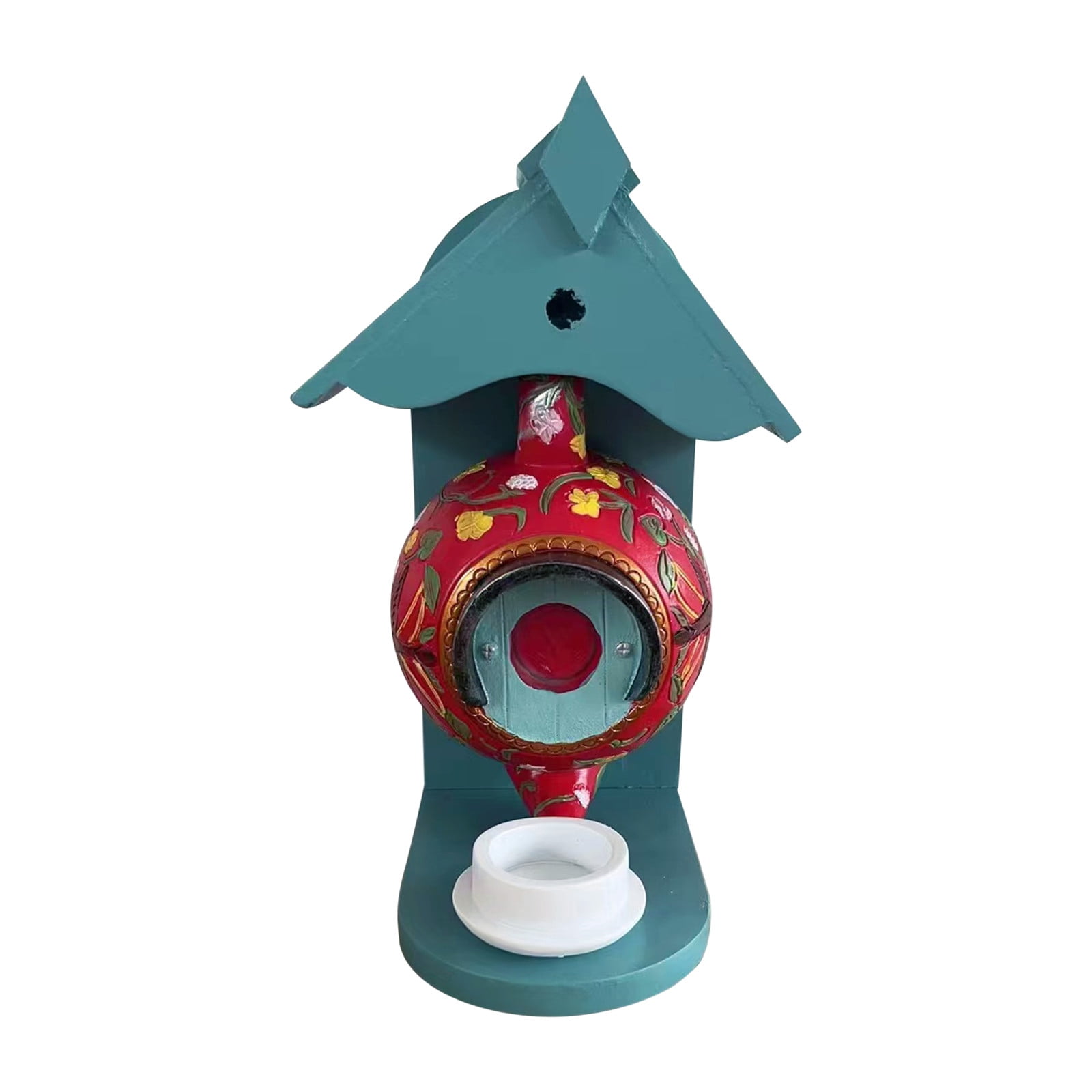 Clearance!Birdhouses and bird feeders,Bird House And Feeder, Vintage Style Outdoor Bird House Bird Feeder, Teapot Teacup Design, Garden Wall Hanging Resin Decoration