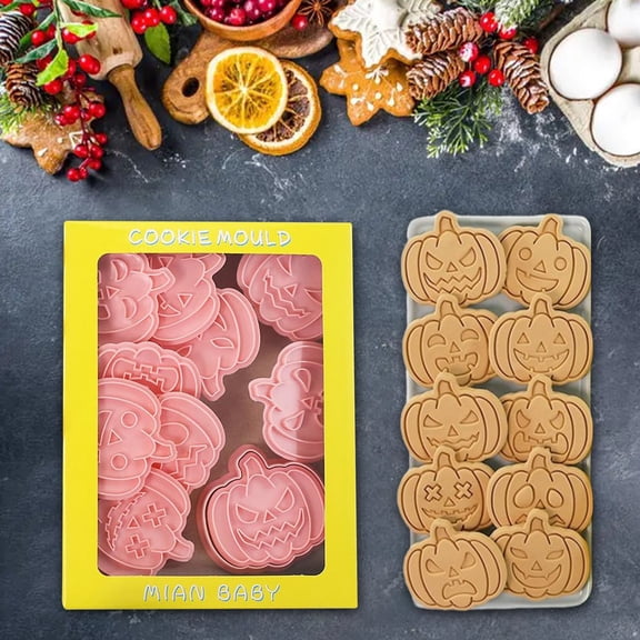 Clearance Biscuit Moulds under $5,Halloween 3D Cartoon Cookie Cutter Set Pumpkin Skeleton Shaped Home DIY Frosting Cookie Baking Tools Enjoy The Fun Of Holiday Desserts"