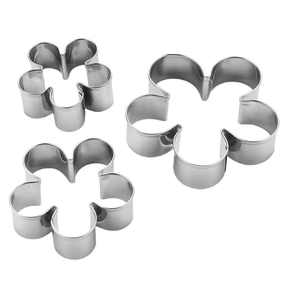 Clearance Biscuit Moulds under $5,Rose And Sugar Flower Cutters Stainless Petal 3 Piece Set For Cake DIY To Create Decorations On Cakes