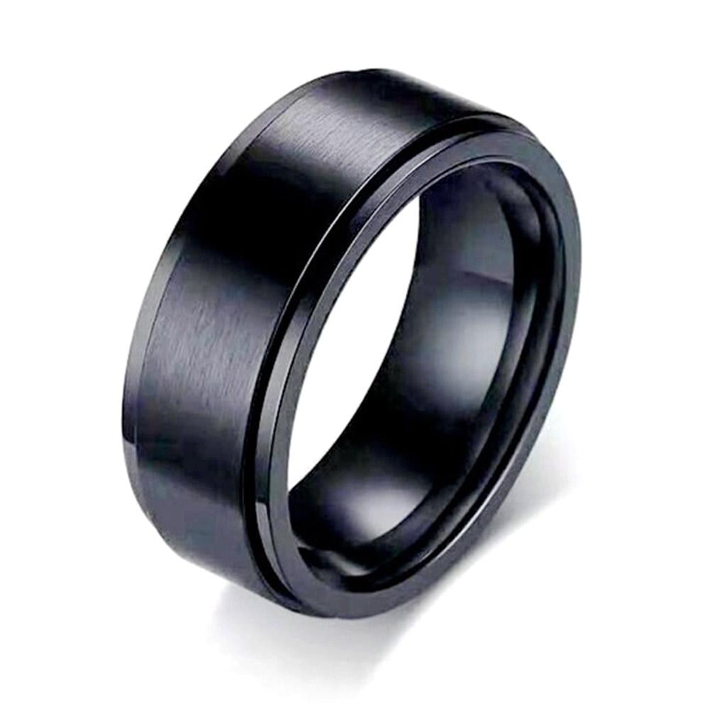Clearance! Black Anti-anxiety Spinner Fidget Rotating Rings-Stainless ...