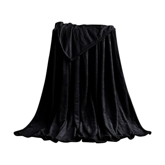 Aonity Black Coral Fleece Blanket 50X70Cm， Coral Fleece Cozy Throw Flannel Blanket Solid Color Blanke 50” X 70”