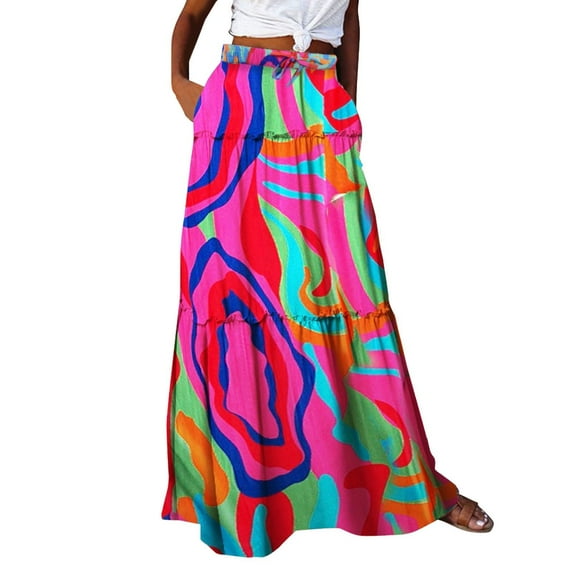 Long Skirts Fall Skirts for Women 2024 Womens Boho Skirt European and American Loose Casual High Waisted Skirt Long Skirts for Women Fall