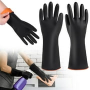 Clearance! Black Rubber Gloves Extra Large 22" Long Gloves Reusable Dishwashing Household Cleaning Work Heavy Duty Industrial Rubber Glove