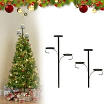 Clearance! Black Triple Tree Topper Tree Topper Candle Holder Candelabra Tree Topper For Christmas 3 Tier Candle Holder Christmas Topper Unique Light Up Christmas Tree
