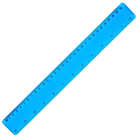 Clearance Blue Plastic Straight Ruler with Centimeter & Inch Dual Scale, Smooth Edge Measuring Tool, Long-Lasting Use In Office Drafting, Architectural Drawing, Daily Study and Handmade Crafts, 12 In