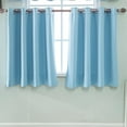 thumbnail image 1 of Blue Short Blackout Curtains for Kitchen Over Sink 45 inch Long, Thermal Insulated Black Out Curtain for Bedroom, Rod Pocket Drapes for Bathroom Small Window(Panels Set, 42 inches Wide), 1 of 2