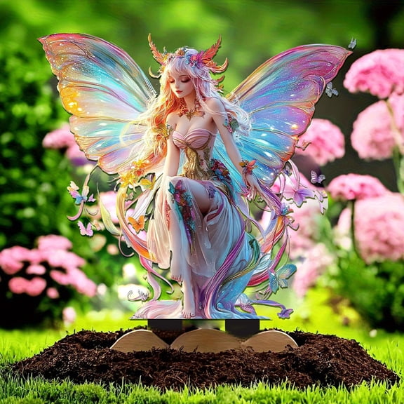 Bohemian Fairy Flower Pot Decoration,Flower Fairy Planter Pots Decor,Acrylic Fairy Garden Accessories,Garden Figurines,Bohemian Fairy Flower Pot Decor for Home or Garden