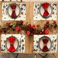 thumbnail image 1 of Clearance! Boovnll 4th of July Placemats Set of 4, 12x16" Red Blue Stars Linen Placemats, Heat-Proof Place Mats for Memorial Day Patriotic Party Kitchen Dining Table Decor, 4th of July Decorations, 1 of 4
