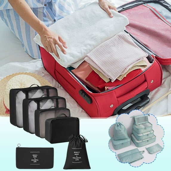 Clearance! Boovnll 6 Set Packing Cubes for Travel, Multi-Functional Sorting Packages, Suitcase Organizer Compression Packing Cubes for Travel Luggage & Accessories, Packing Cubes