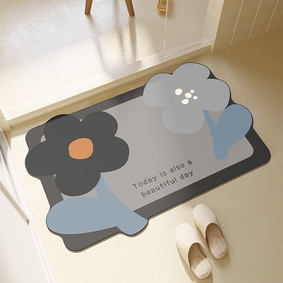 Clearance! Boovnll Bathroom Rugs, 16x24" Absorbent Soft Memory Foam Diatomite Bath Mat, Non-Slip Quickly Dry Comfortable Thicken for Bathroom, Kitchen, Floor, Pool, Toilet Mat, Bath Mats for Bathroom