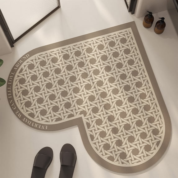 Clearance! Boovnll Bathroom Rugs, 24x24" Heart Shape Absorbent Soft Memory Foam Diatomite Bath Mat, Non-Slip Quickly Dry Comfortable Thicken for Bathroom, Kitchen, Floor, Pool, Bath Mats for Bathroom