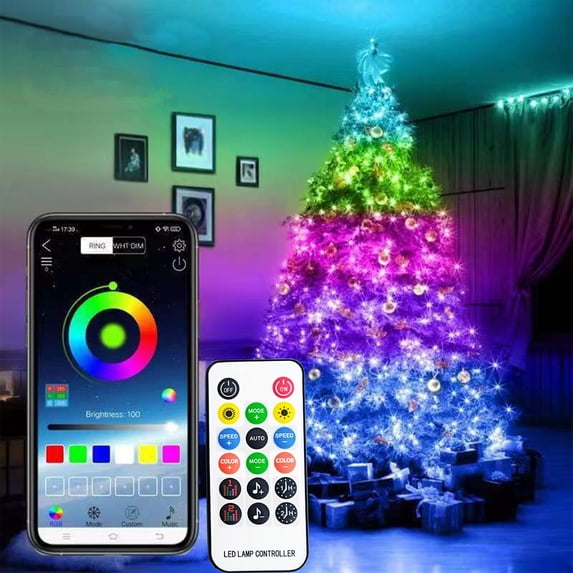 Clearance Boovnll Christmas Lights 6.5 FT 20 LED Christmas Tree String Lights Set Outdoor String Lights Water Proof with Remote & Multiple Modes for Outdoor Indoor Party, Christmas Decorations
